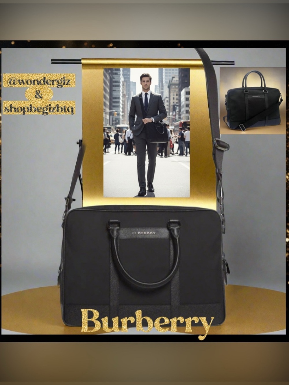 🔥🔥Authentic BURBERRY Laptop Bag Burberry London Nylon Newburg Small Briefcase